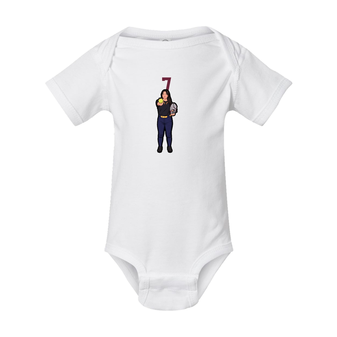 Baby Onesie — Number Top in White