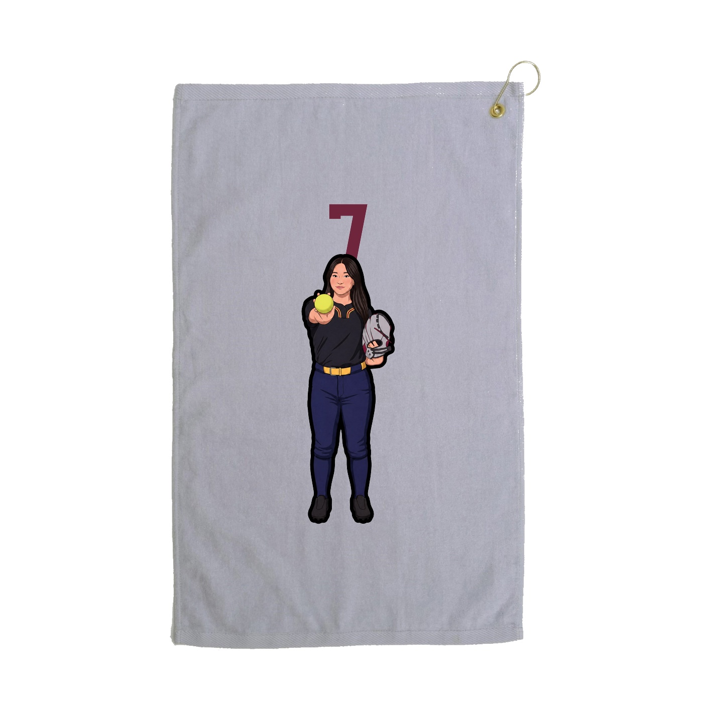 Golf Towel — Number Top in Grey