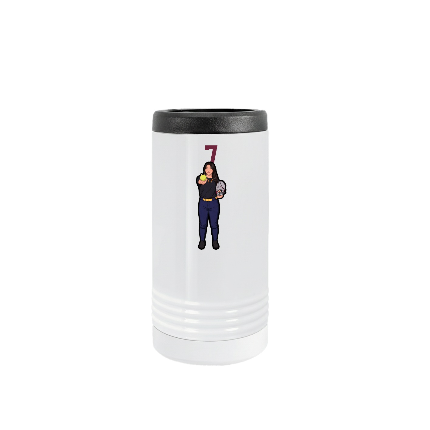 Slim Beverage Holder — Number Top in White