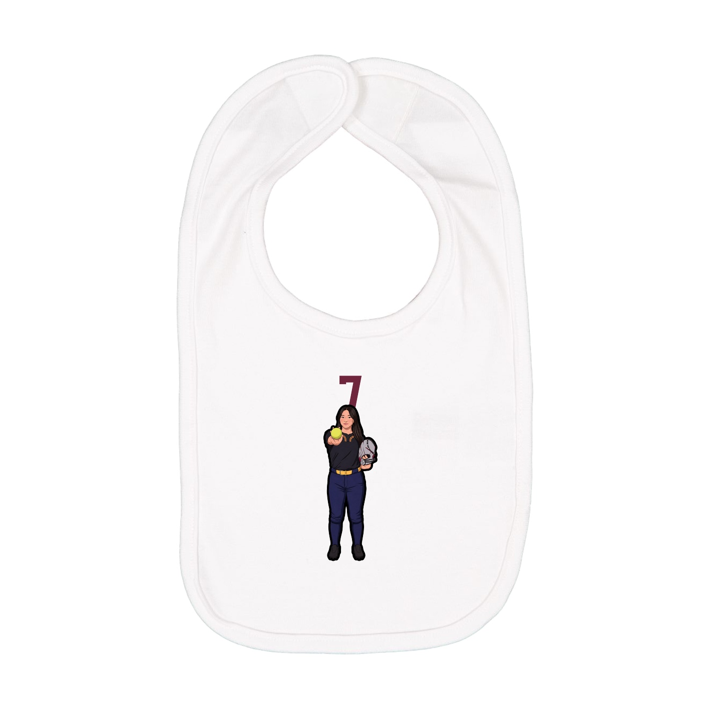 Infant Bib — Number Top in White