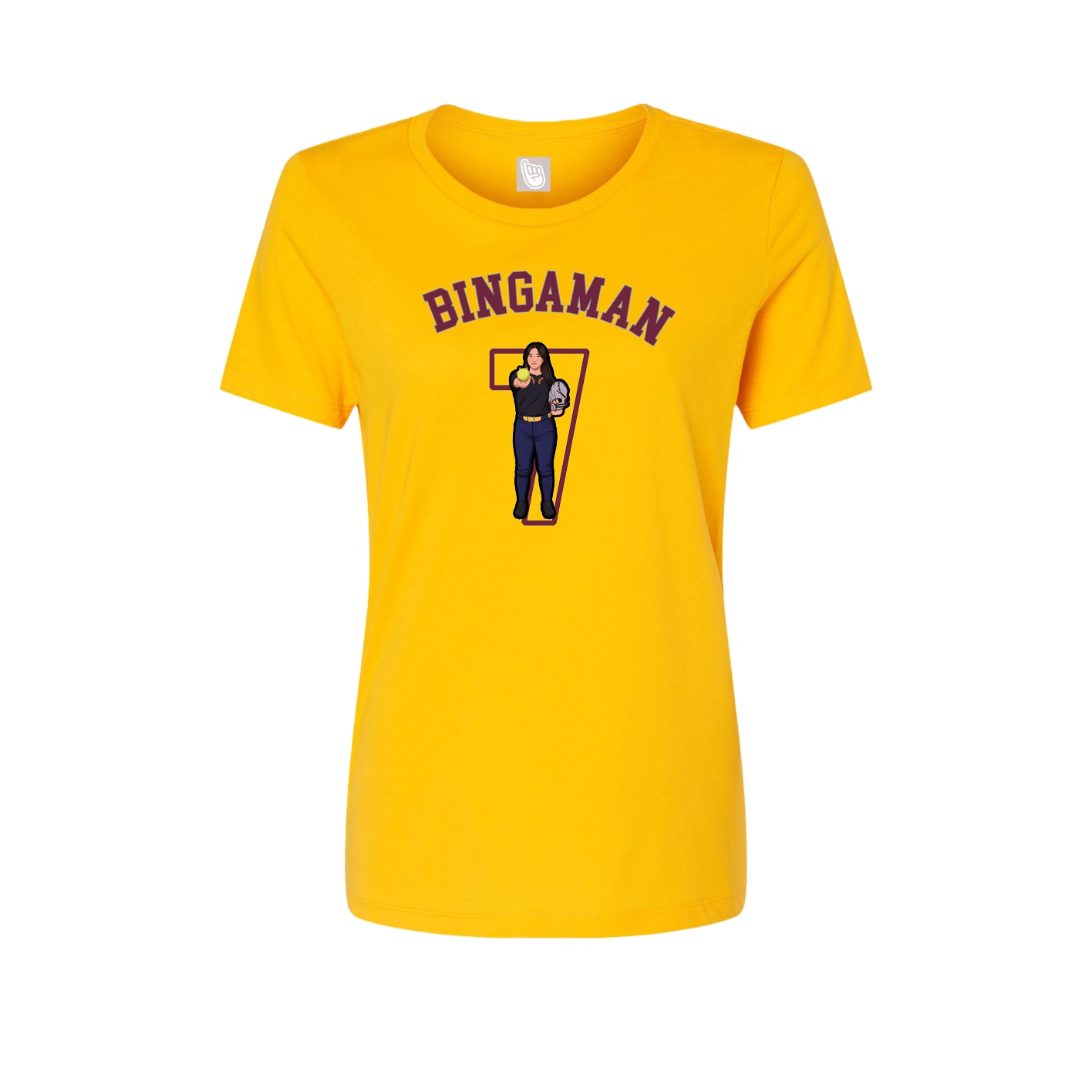 Fitted Women's Tee — Shirsey Arch in Gold
