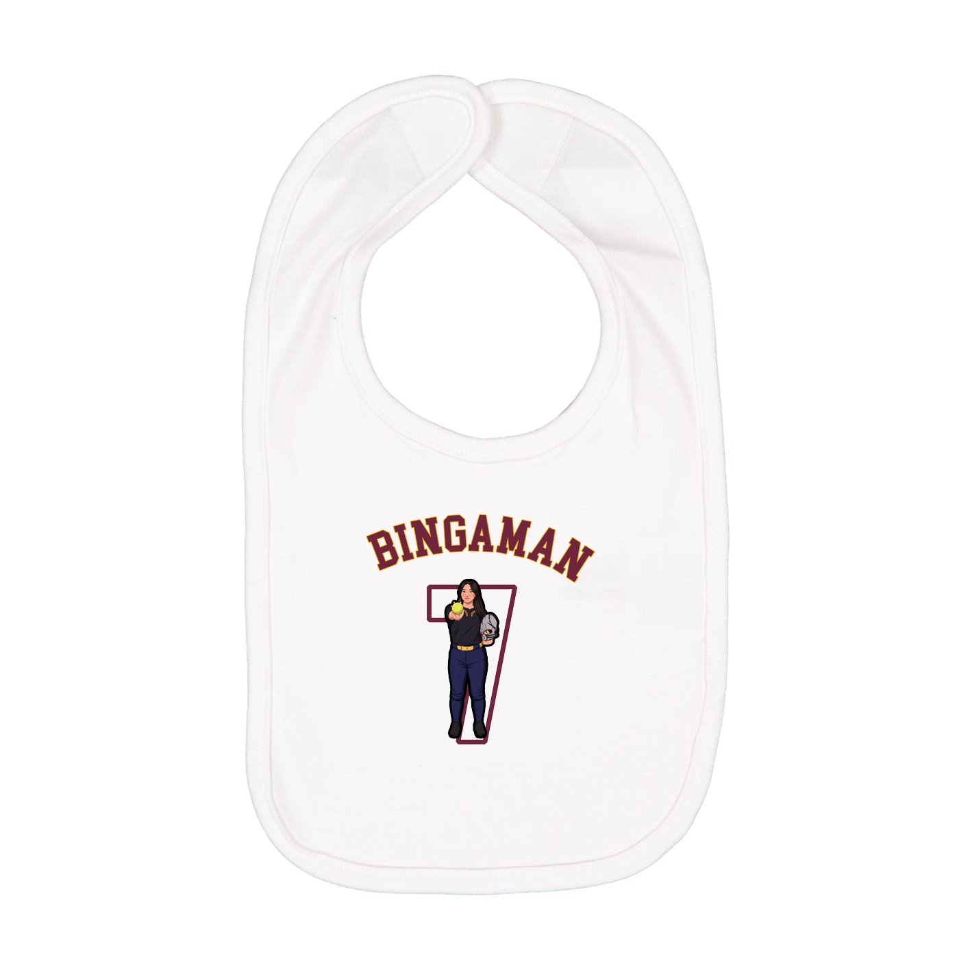 Infant Bib — Shirsey Arch in White