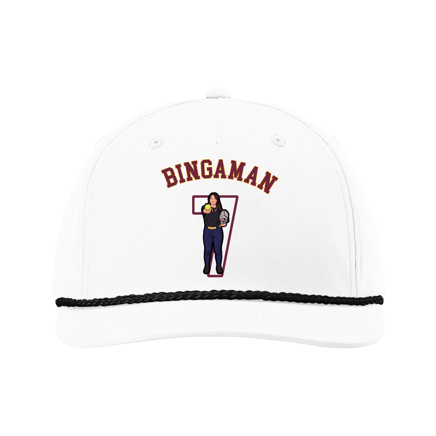 Five-Panel Classic Rope Cap — Shirsey Arch in White