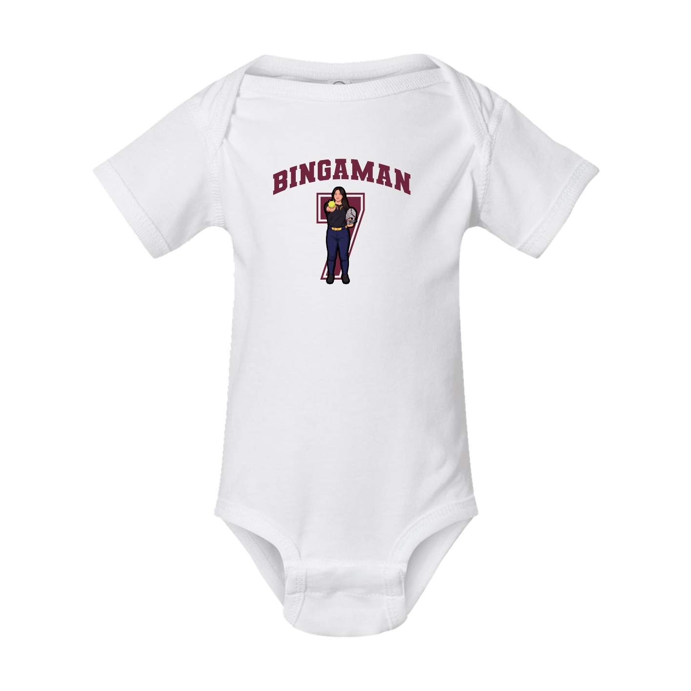 Baby Onesie — Number in White