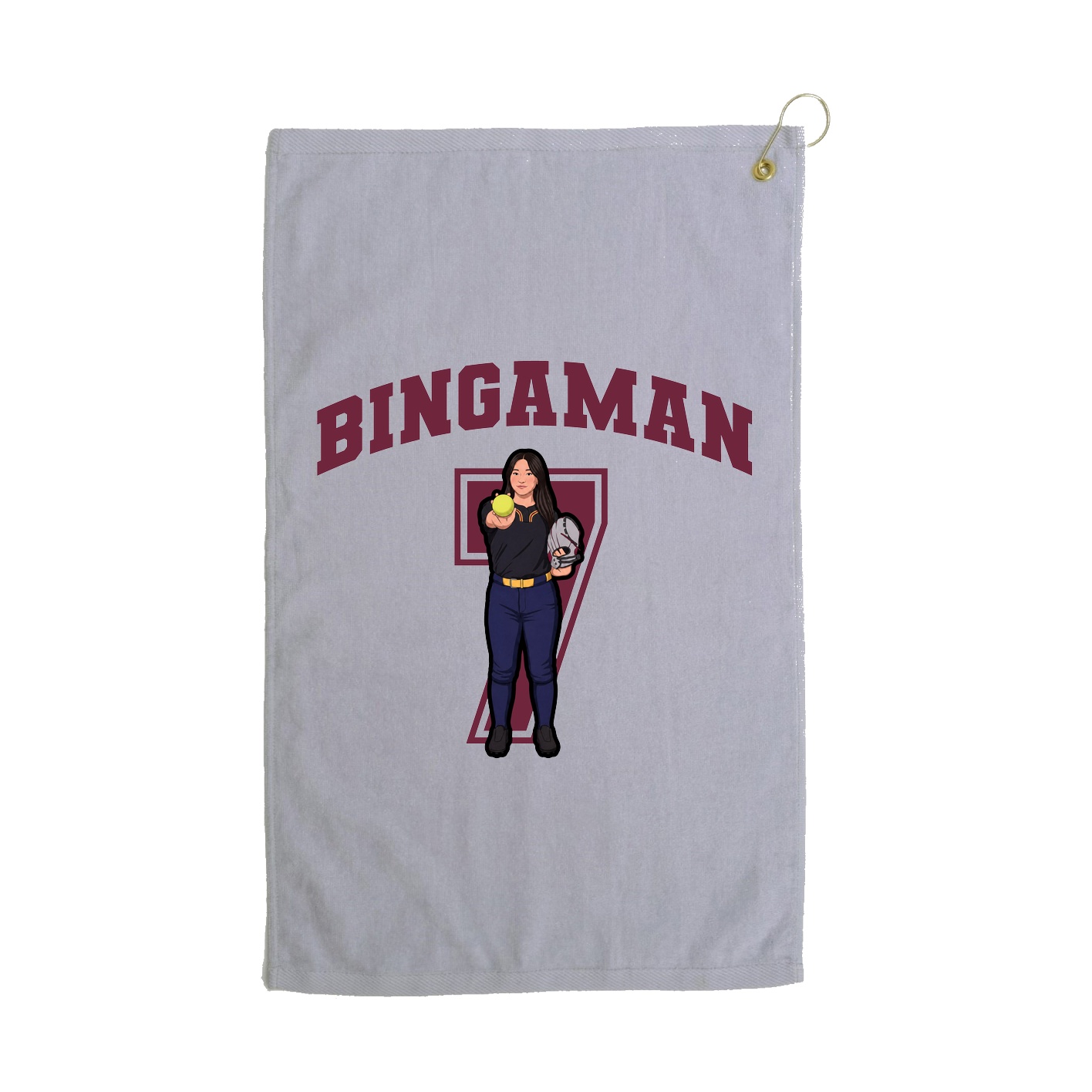 Golf Towel — Number in Grey