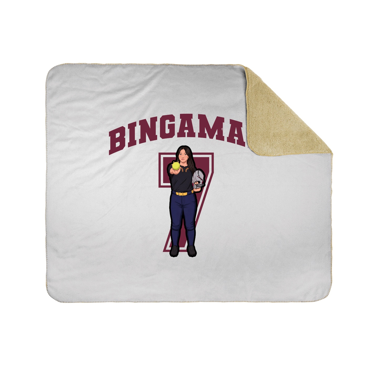 Throw Blanket — Number in White