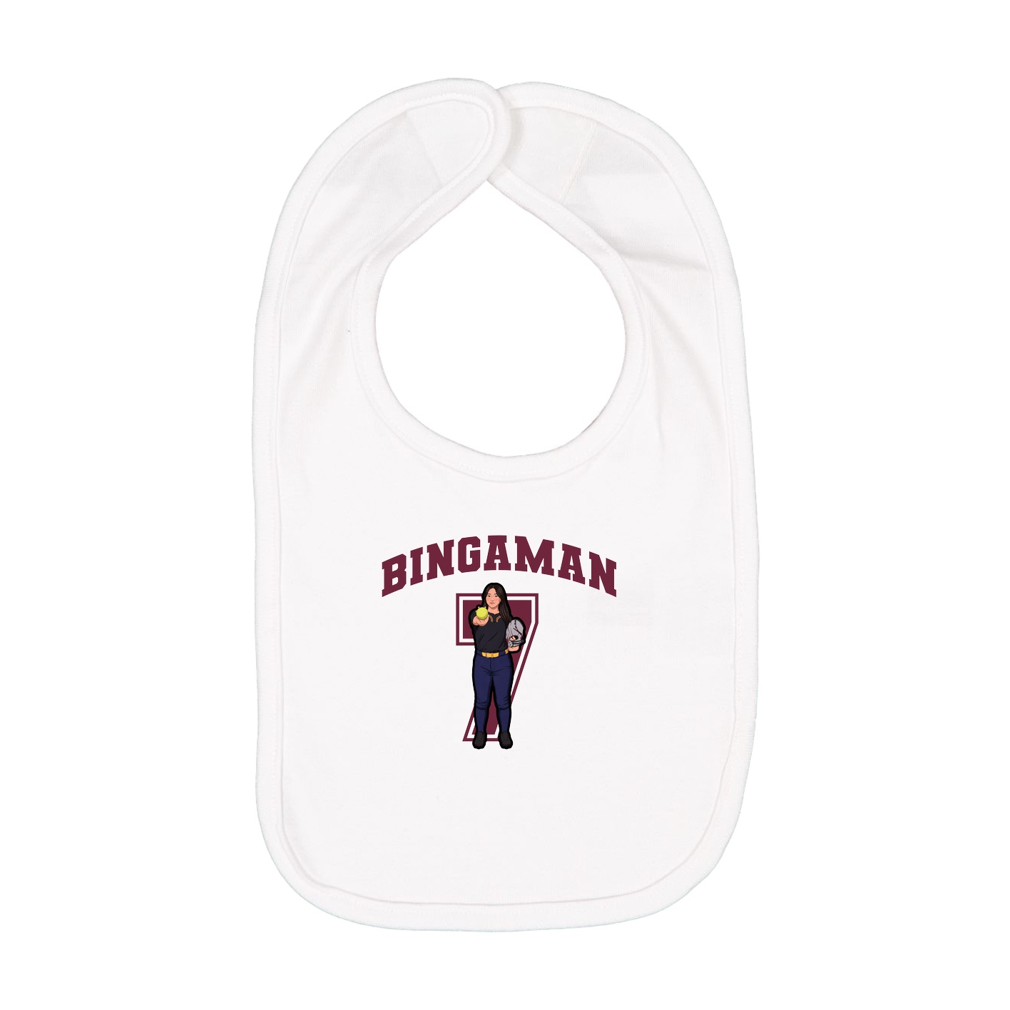 Infant Bib — Number in White
