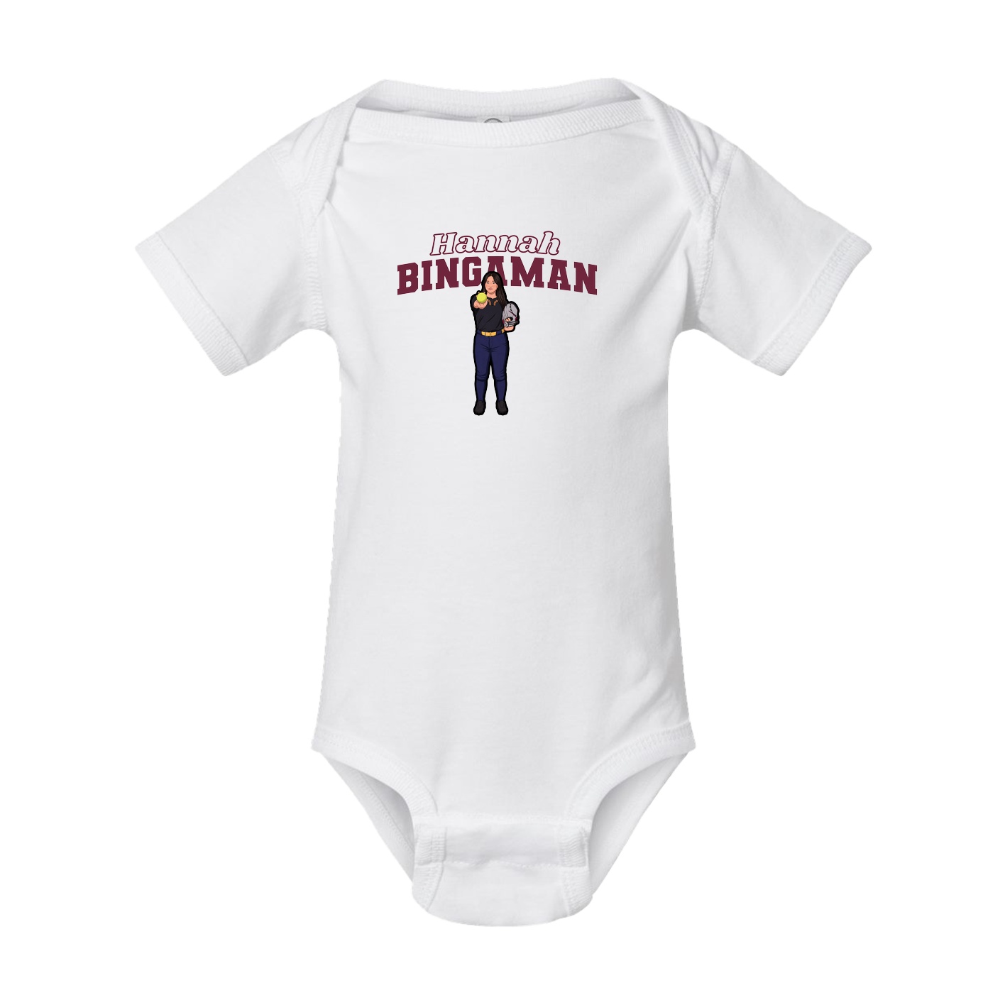 Baby Onesie — Name Arch in White