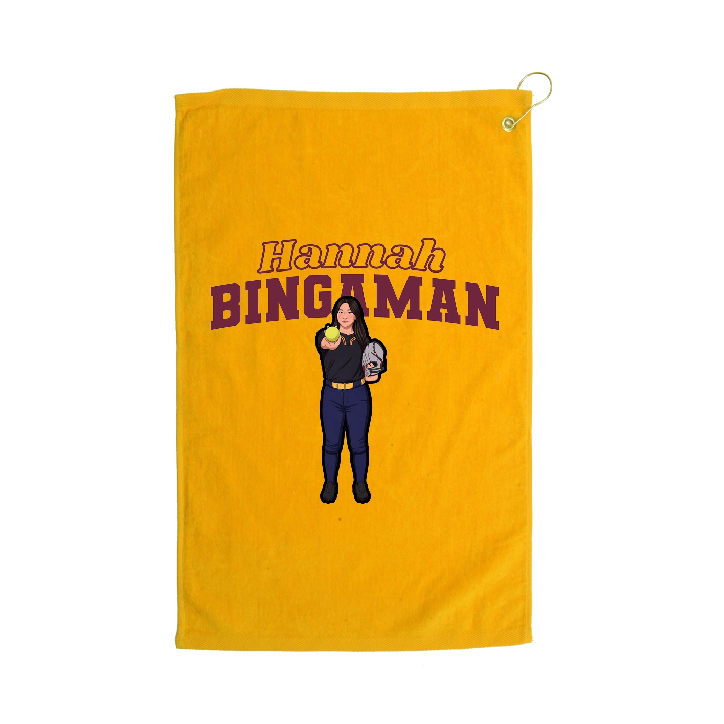 Golf Towel — Name Arch in Gold