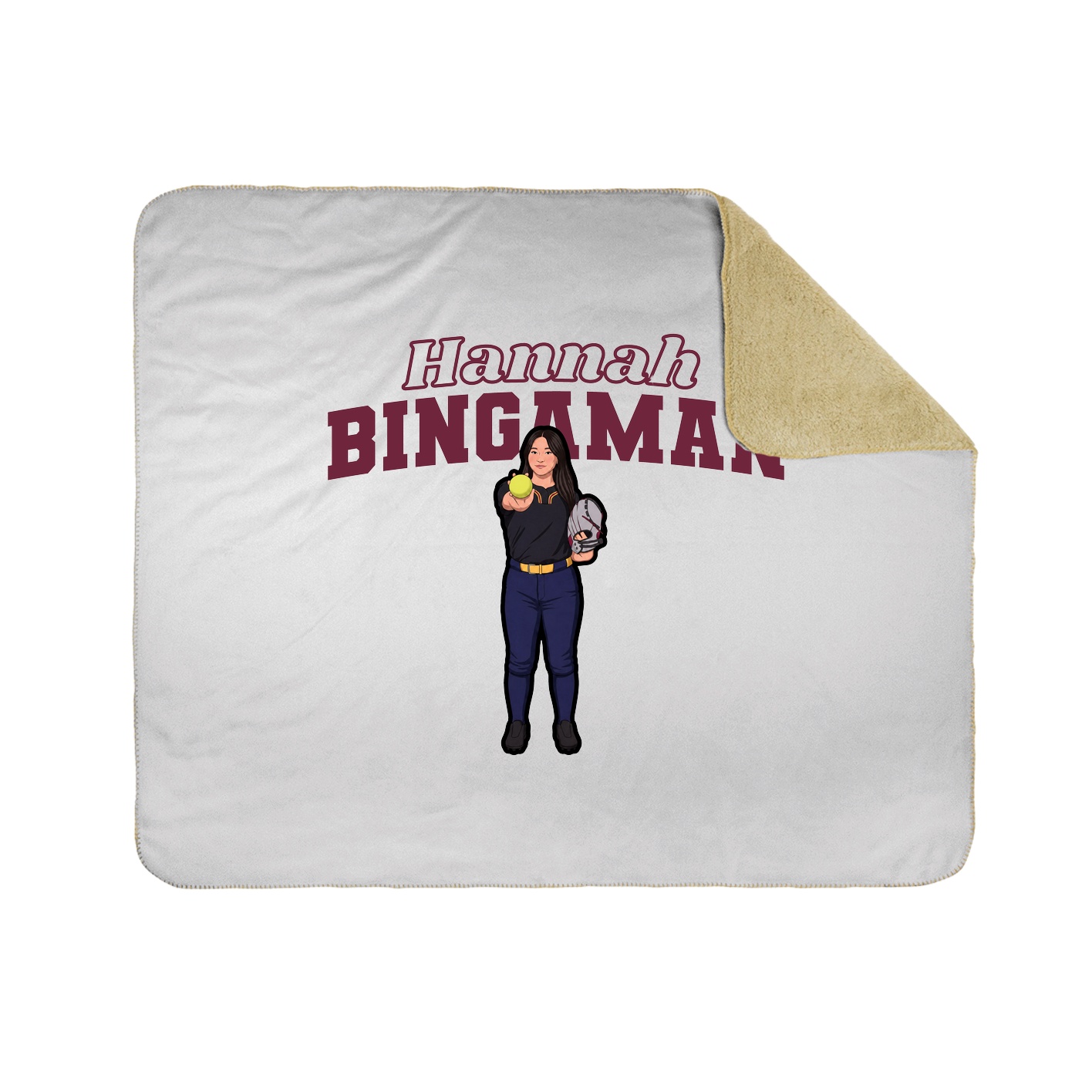Throw Blanket — Name Arch in White