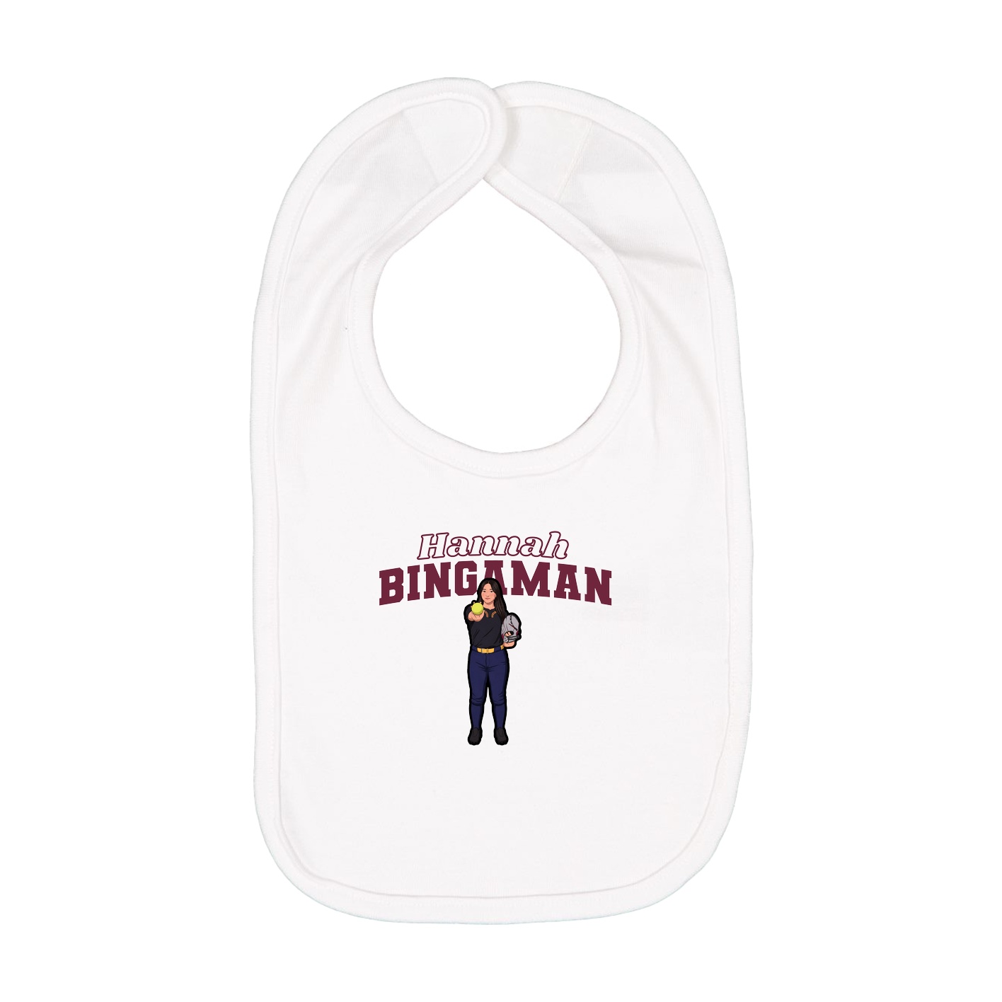 Infant Bib — Name Arch in White