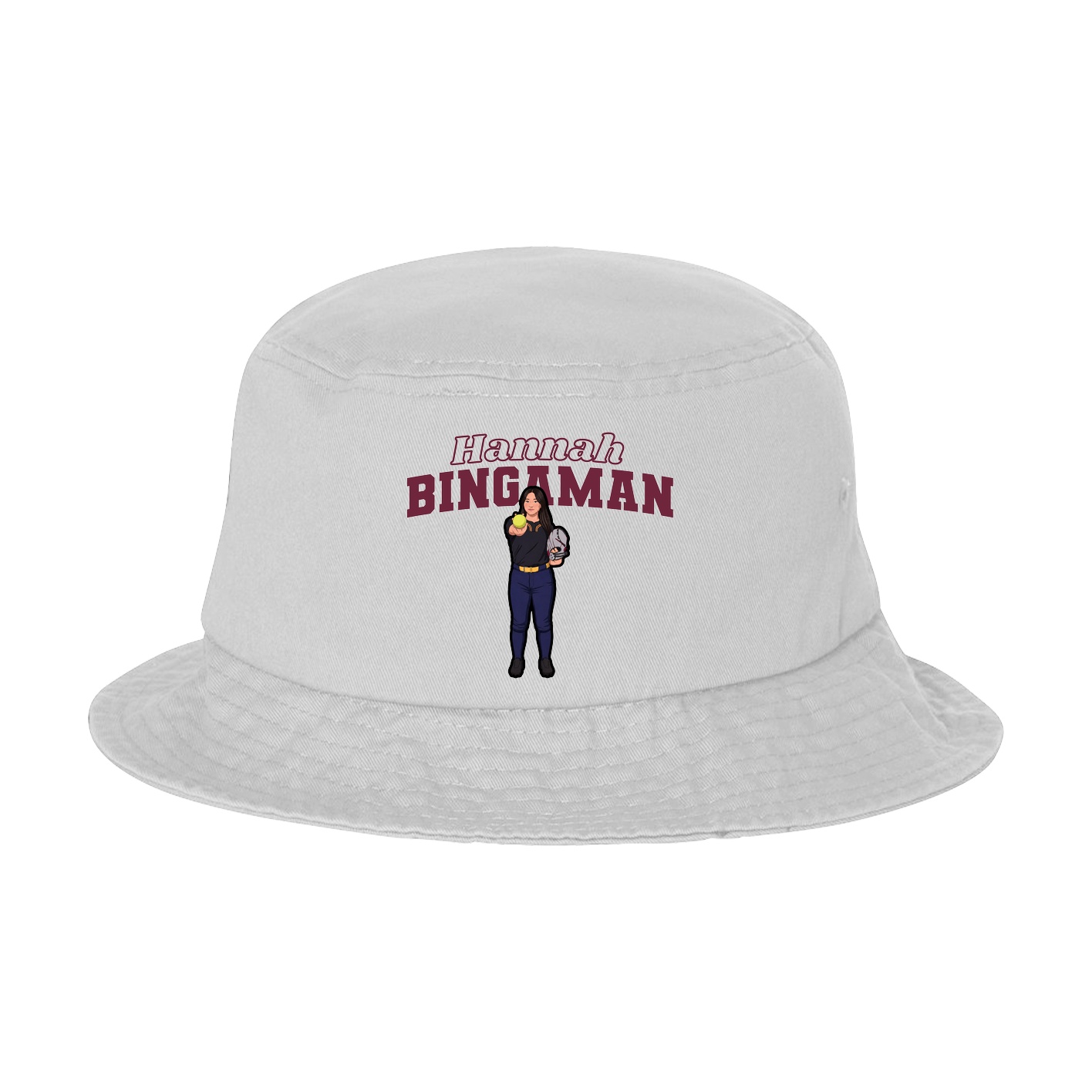 Bucket Cap — Name Arch in White