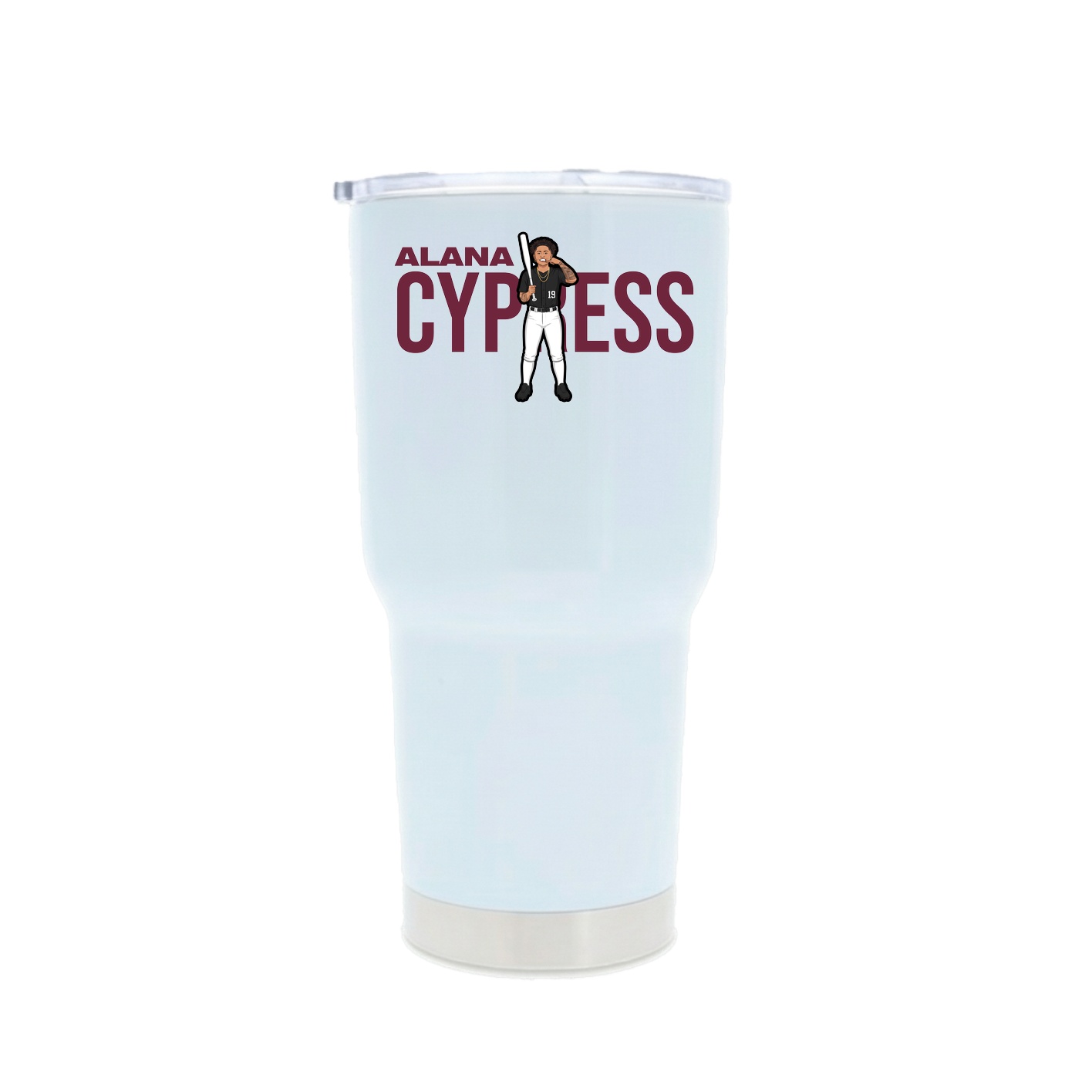 30oz Stainless Steel Tumbler — Player Name in White