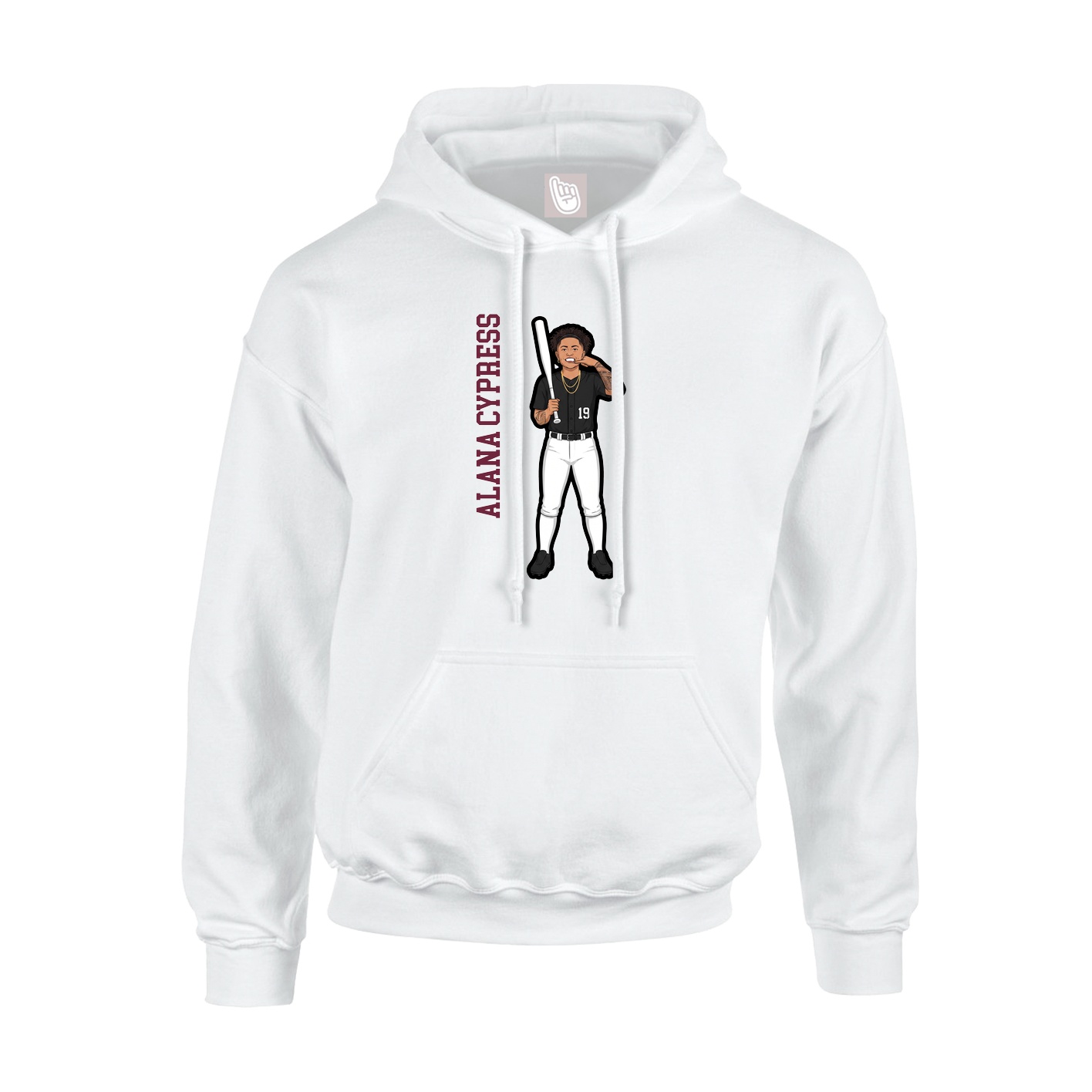 Youth Hoodie — Name Vertical in White