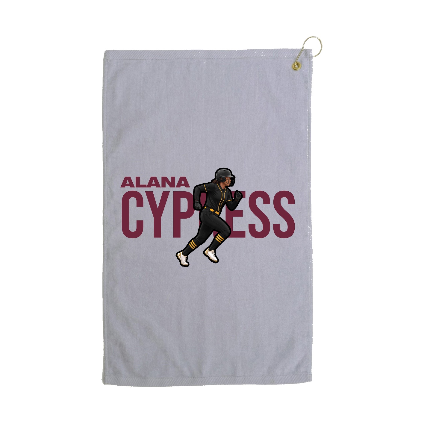 Golf Towel — Player Name in Grey