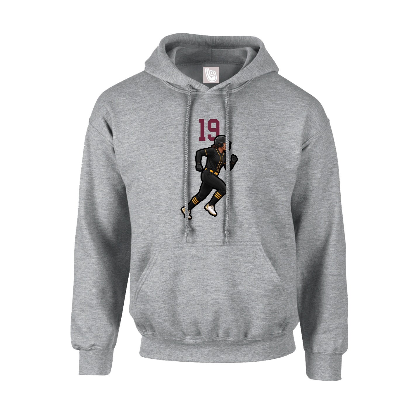 Hoodie — Number Top in Grey