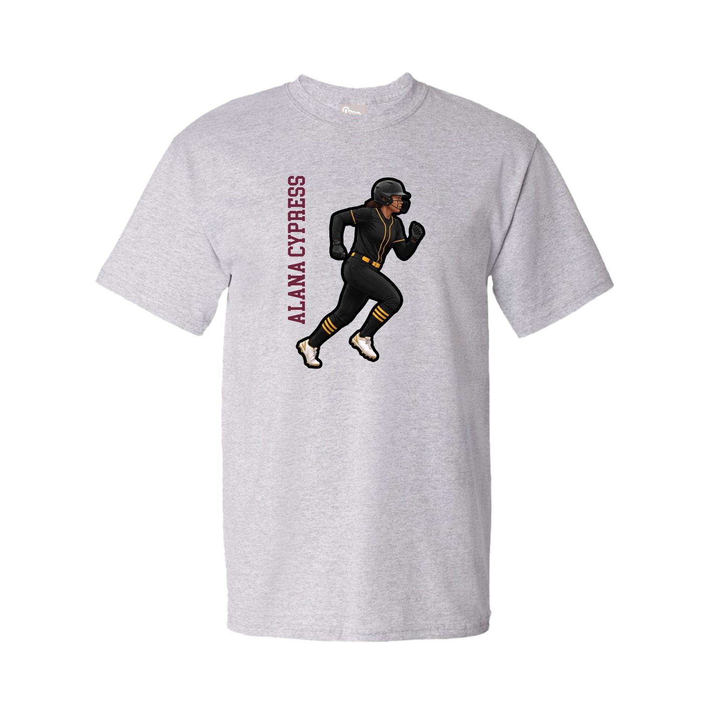 Youth Tee — Name Vertical in Grey