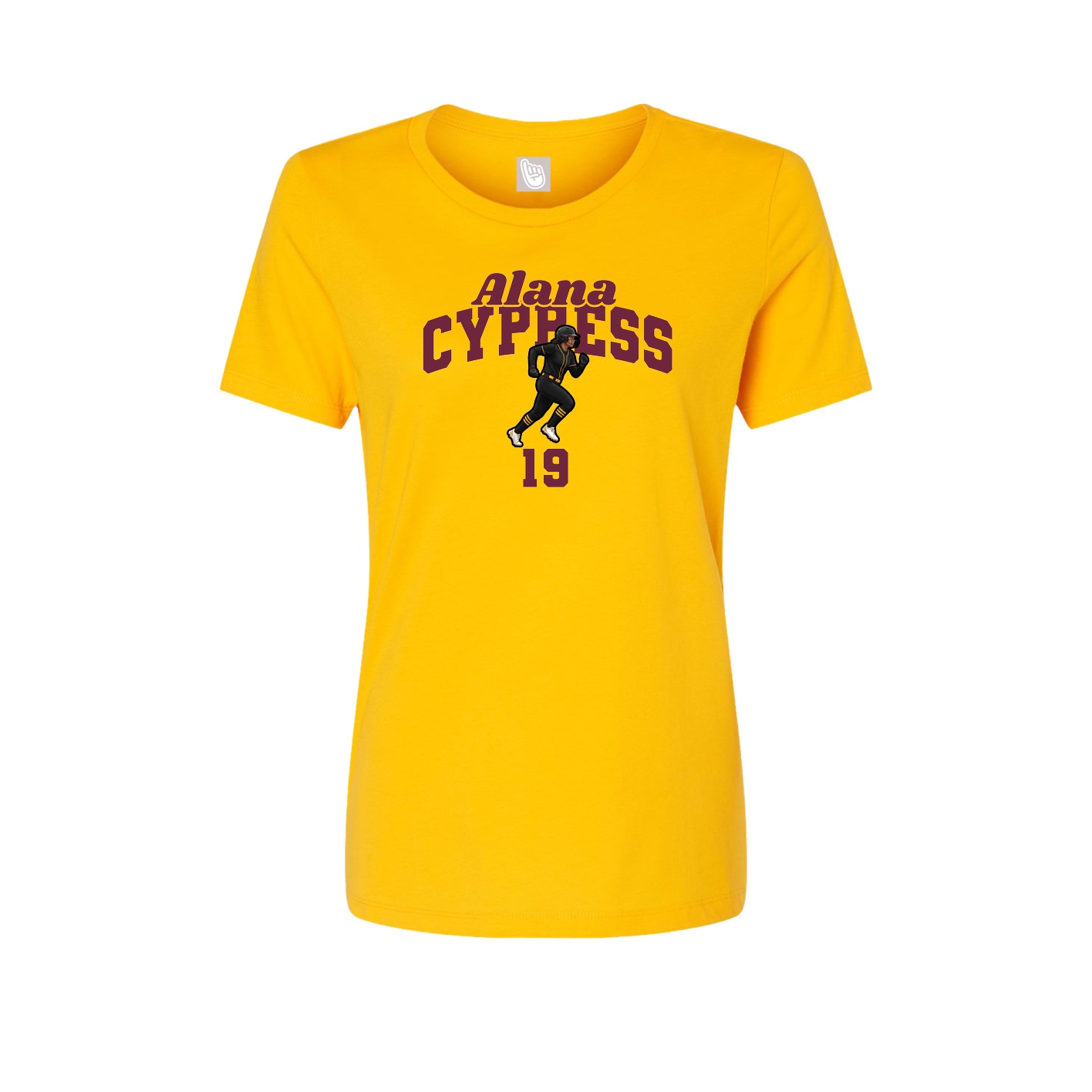 Fitted Women's Tee — Signature Arch in Gold