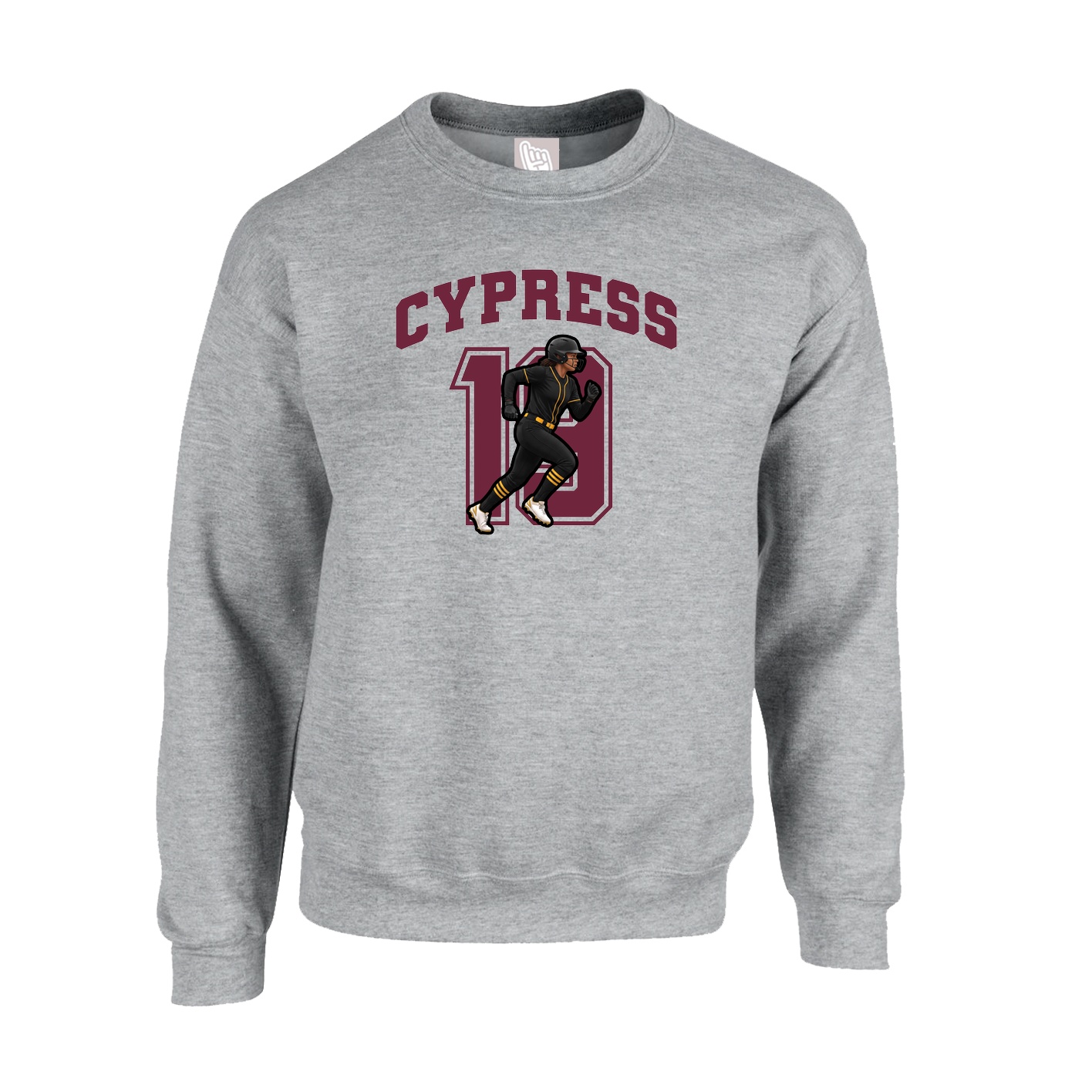 Fleece Crew — Number in Grey