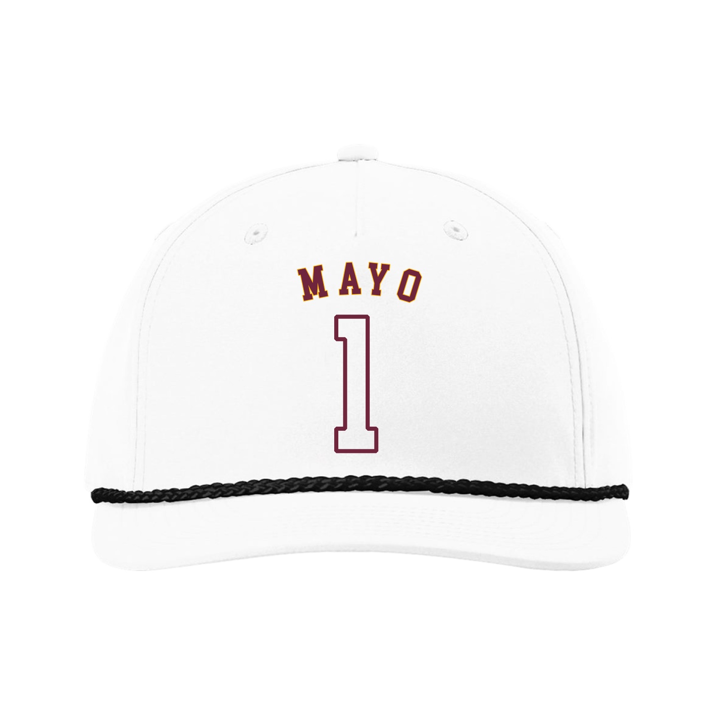 Five-Panel Classic Rope Cap — Shirsey Arch in White