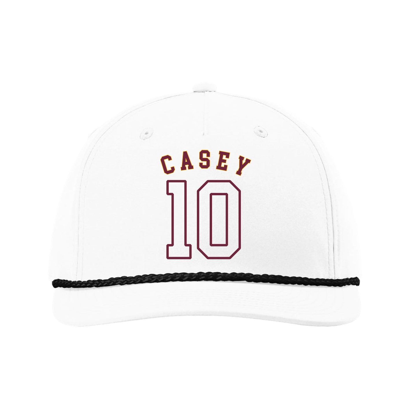 Five-Panel Classic Rope Cap — Shirsey Arch in White