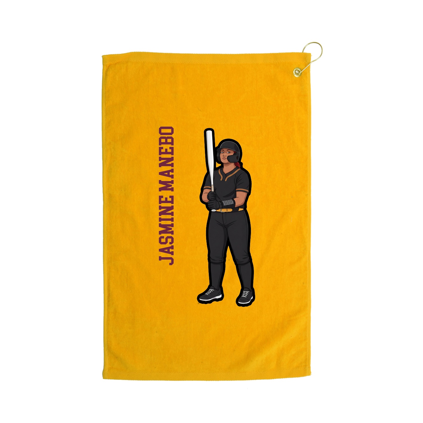 Golf Towel — Name Vertical in Gold
