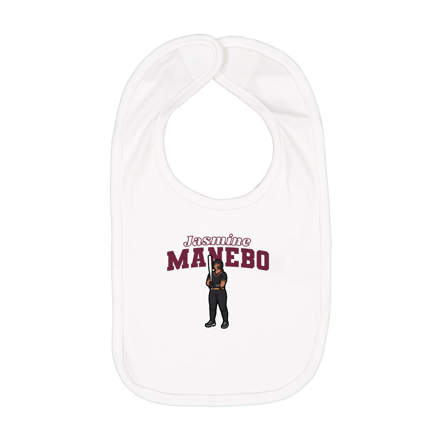 Infant Bib — Name Arch in White