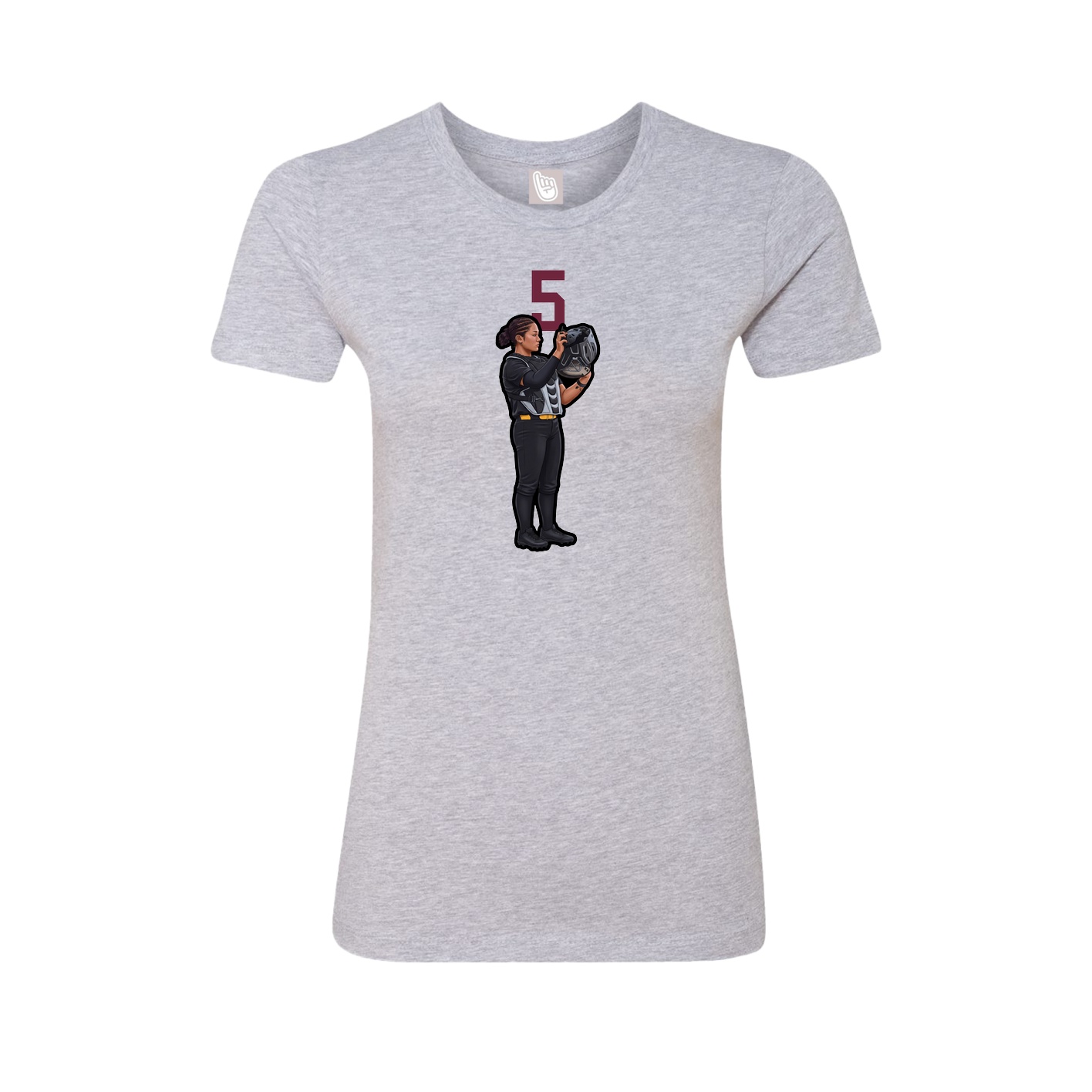 Fitted Women's Tee — Number Top in Grey