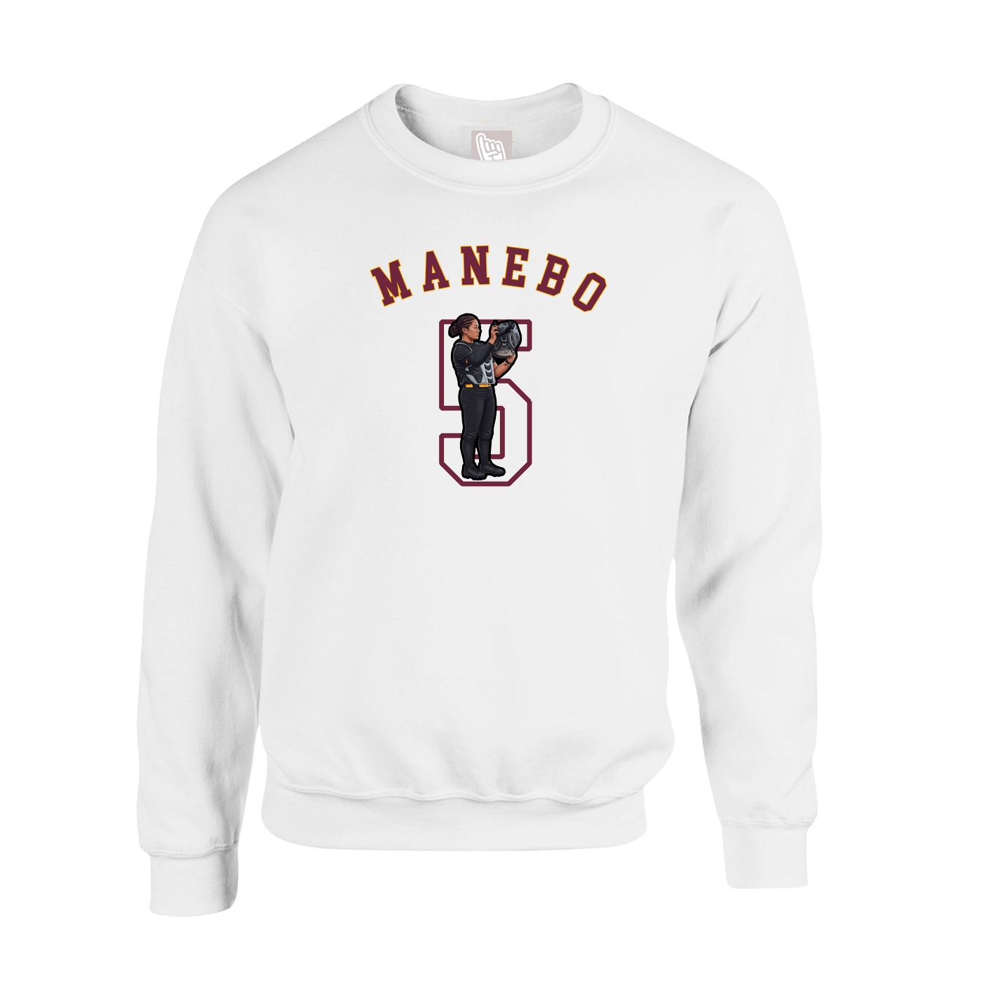 Fleece Crew — Shirsey Arch in White