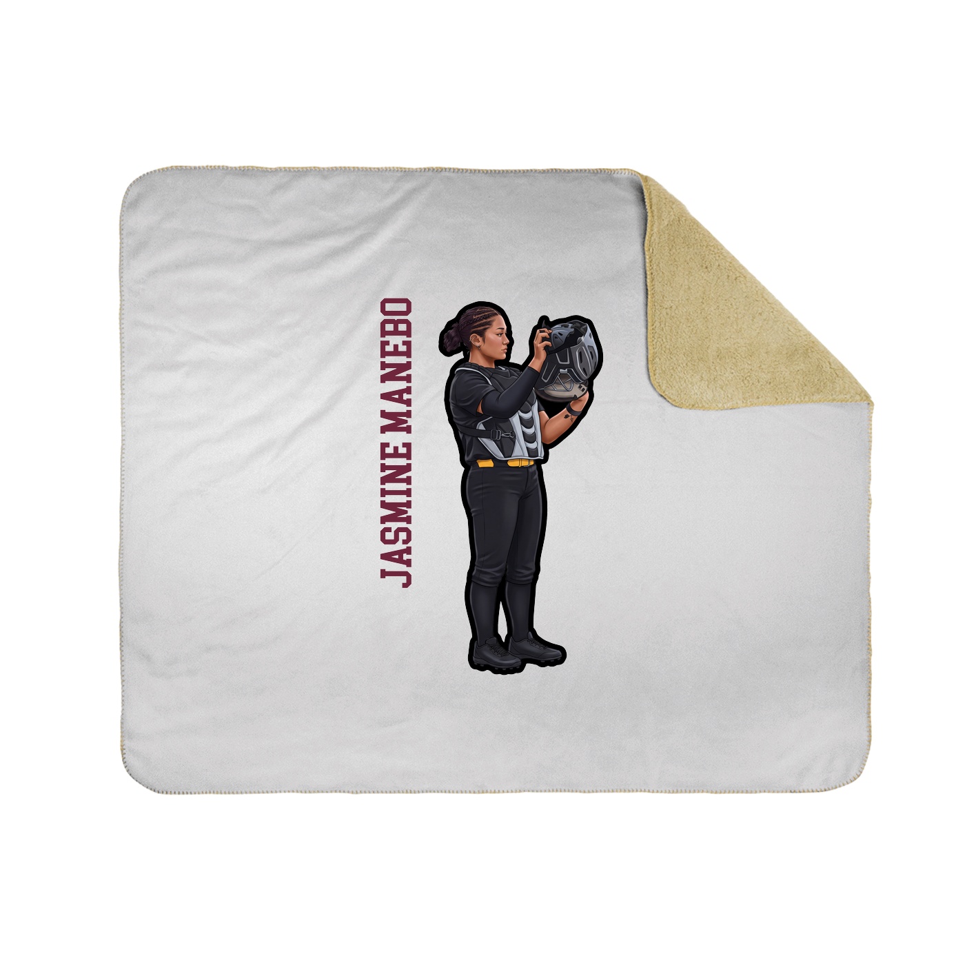 Throw Blanket — Name Vertical in White