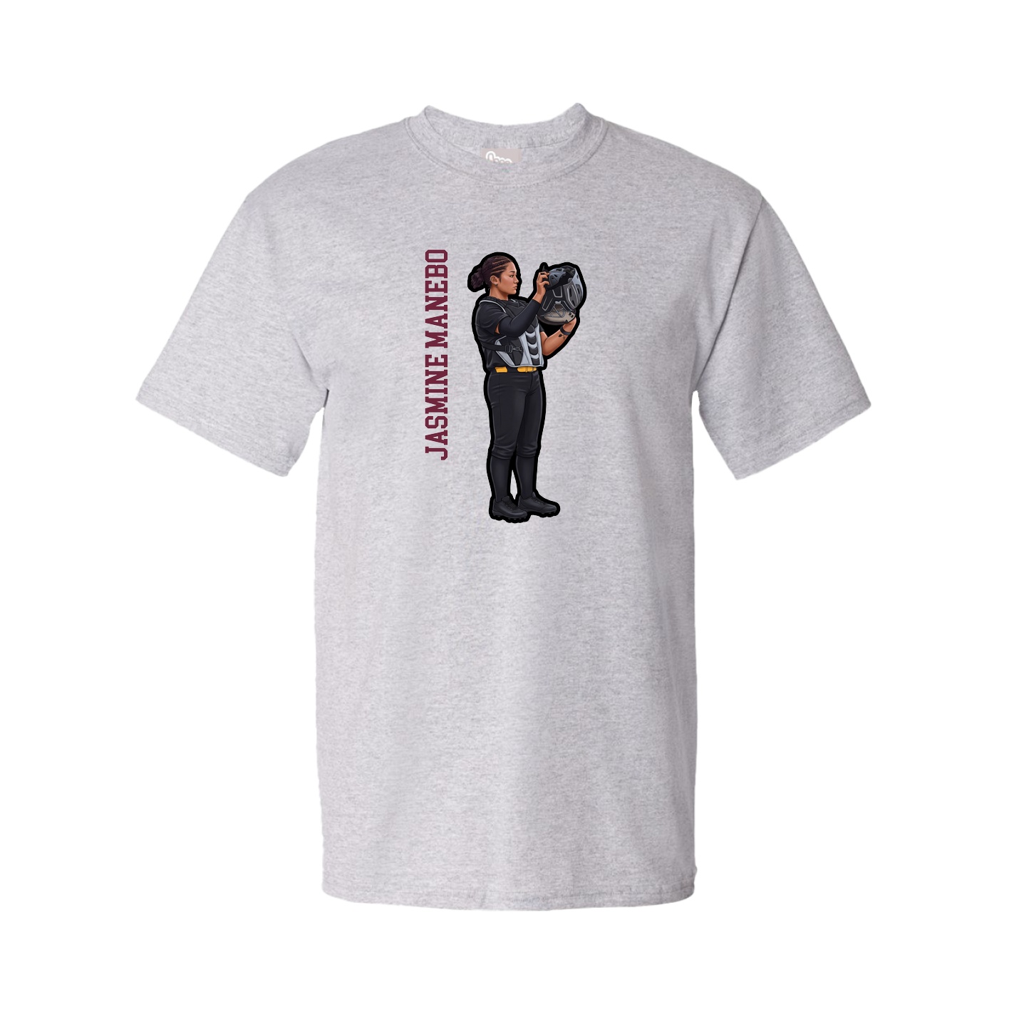 Tee — Name Vertical in Grey