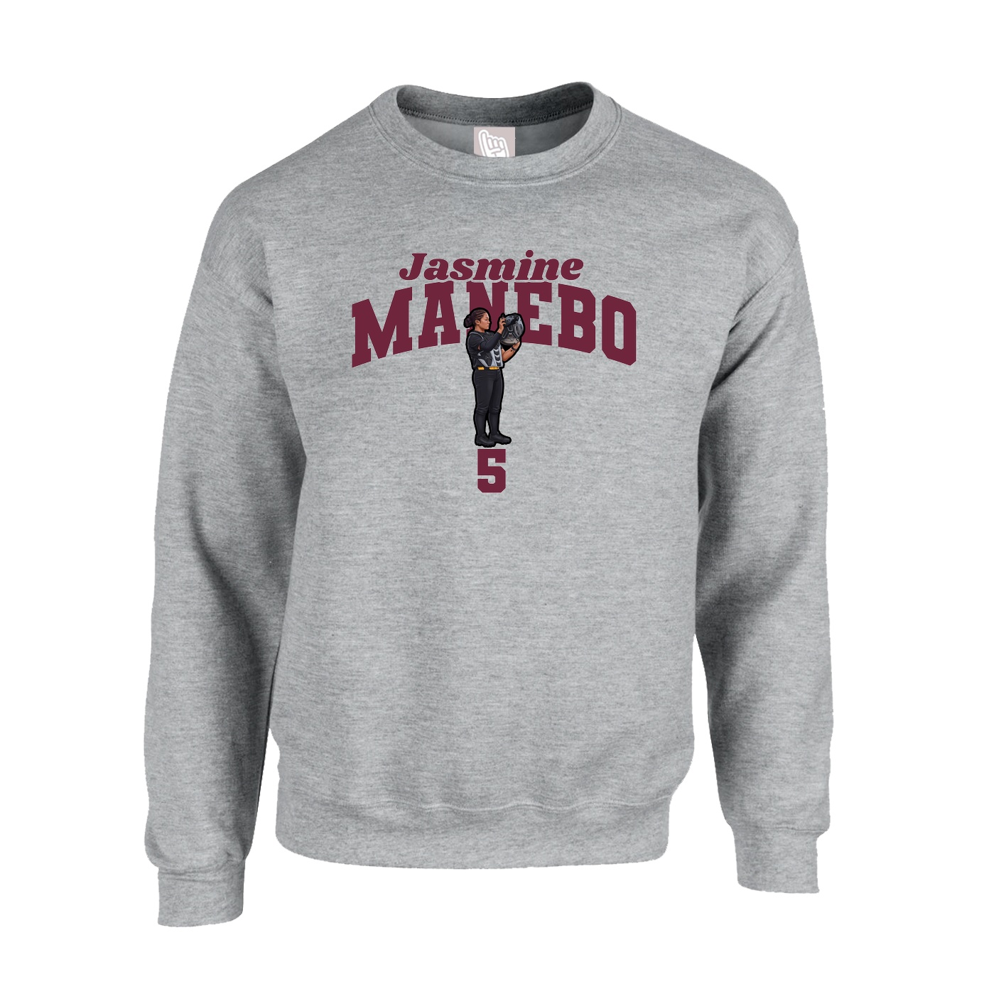 Fleece Crew — Signature Arch in Grey