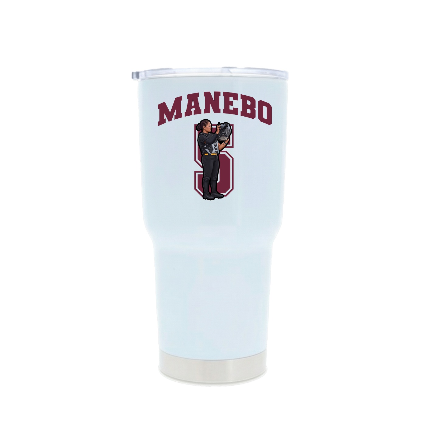 30oz Stainless Steel Tumbler — Number in White