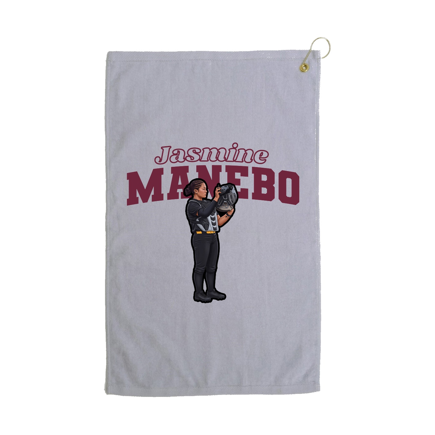 Golf Towel — Name Arch in Grey
