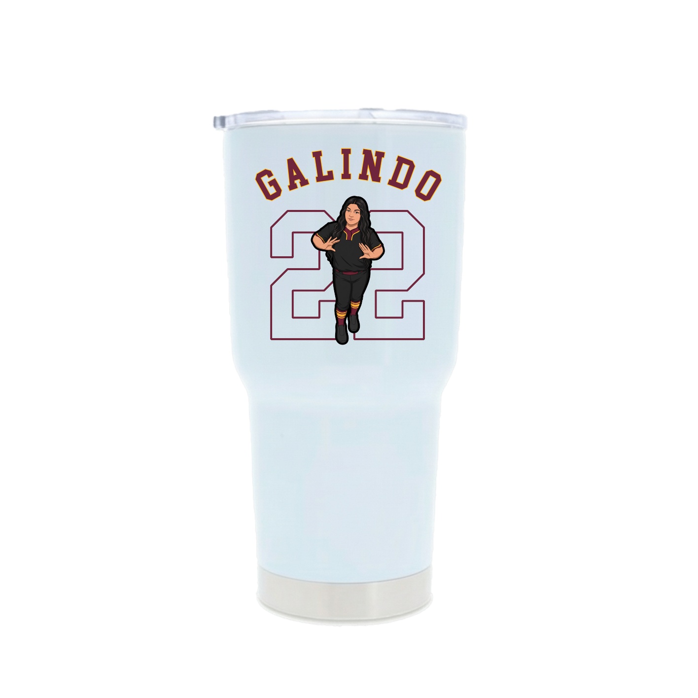 30oz Stainless Steel Tumbler — Shirsey Arch in White