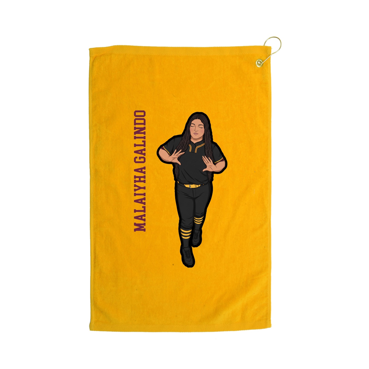 Golf Towel — Name Vertical in Gold