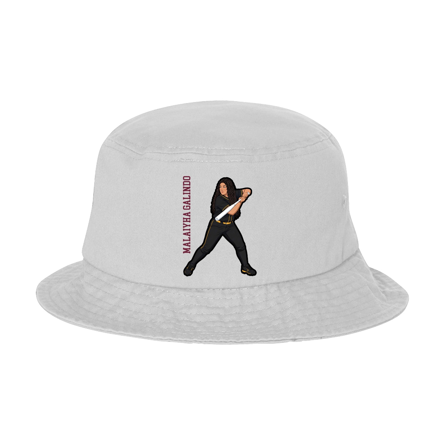 Bucket Cap — Name Vertical in White