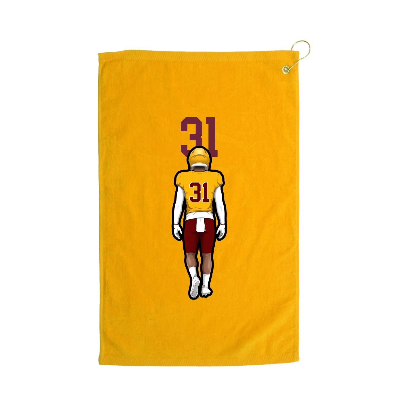 Golf Towel — Number Top in Gold