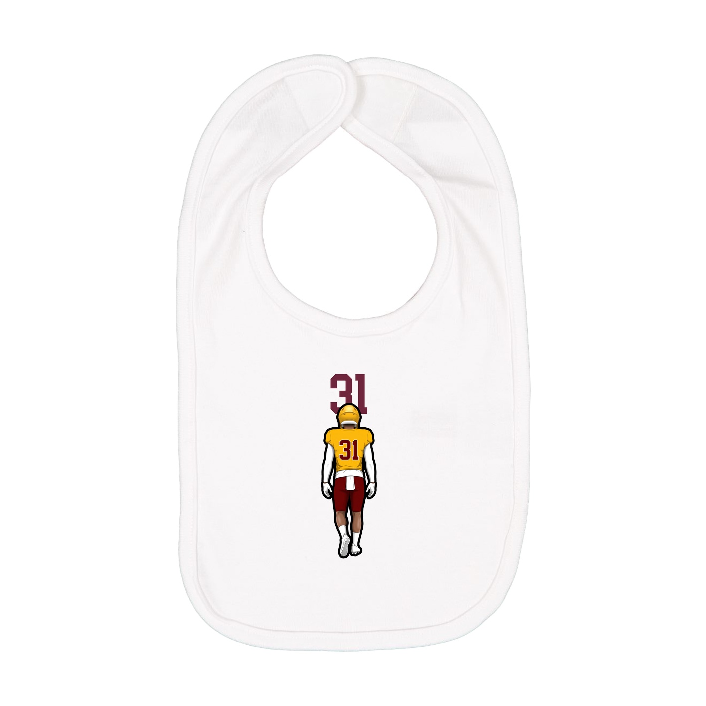 Infant Bib — Number Top in White