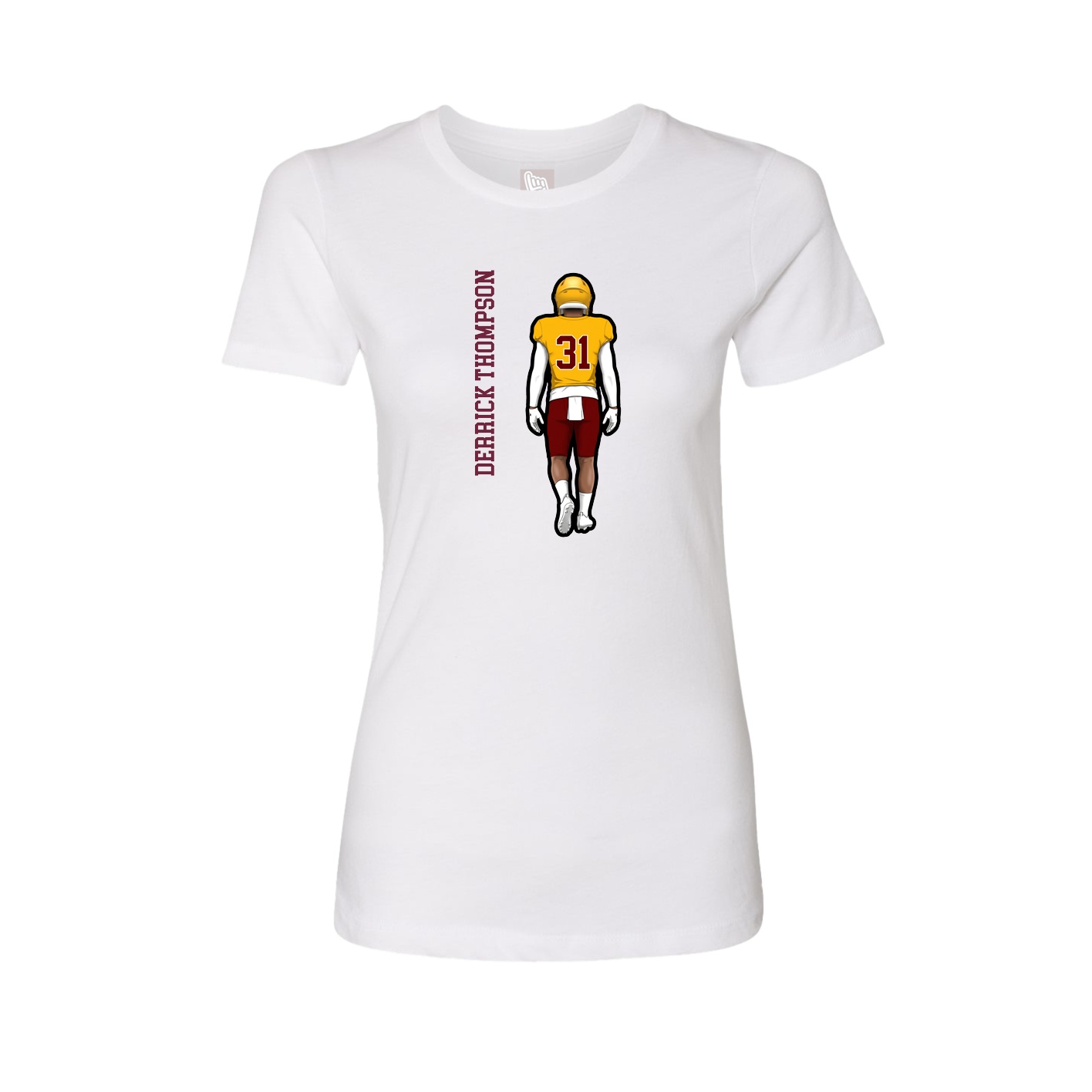 Womens Tee — Name Vertical in White