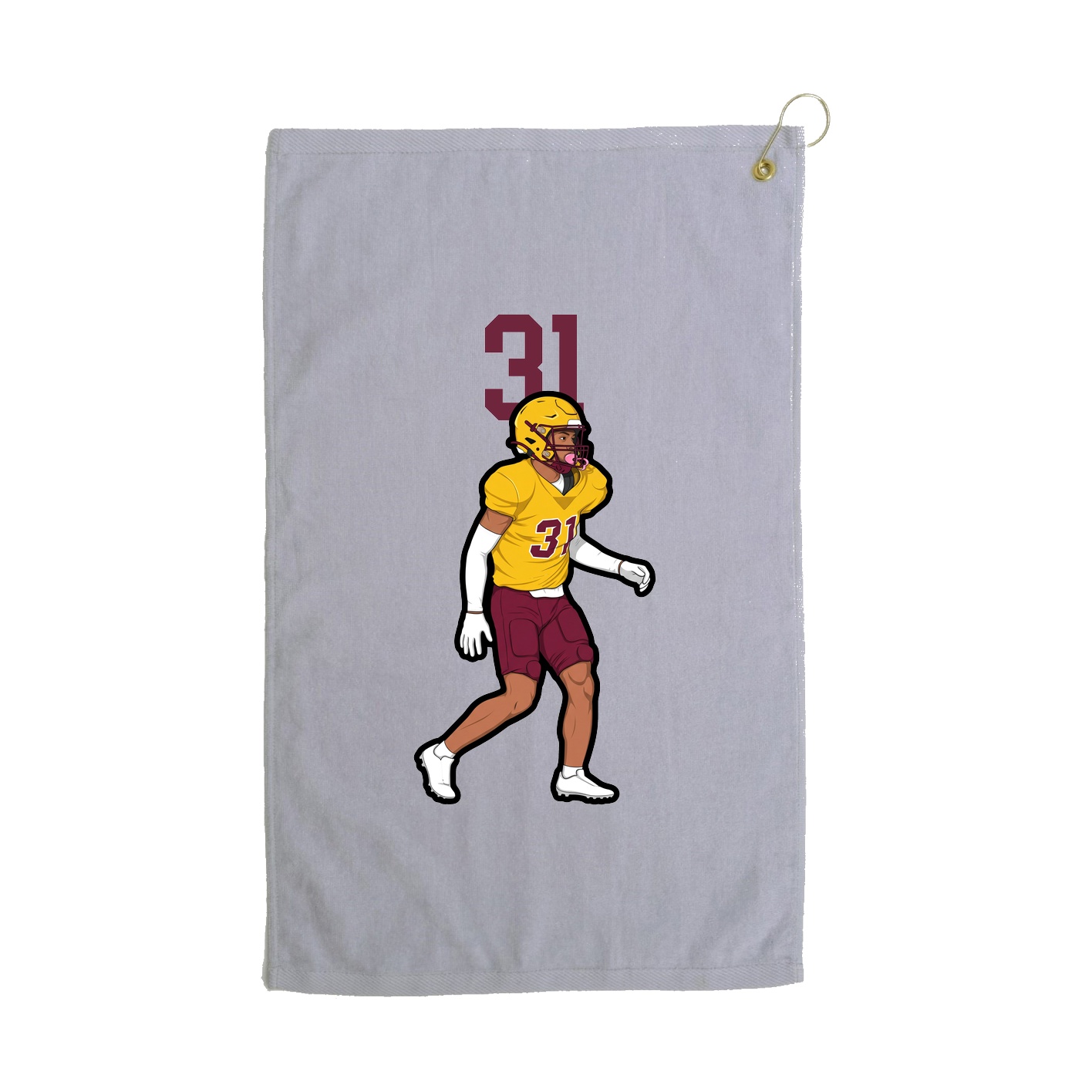 Golf Towel — Number Top in Grey