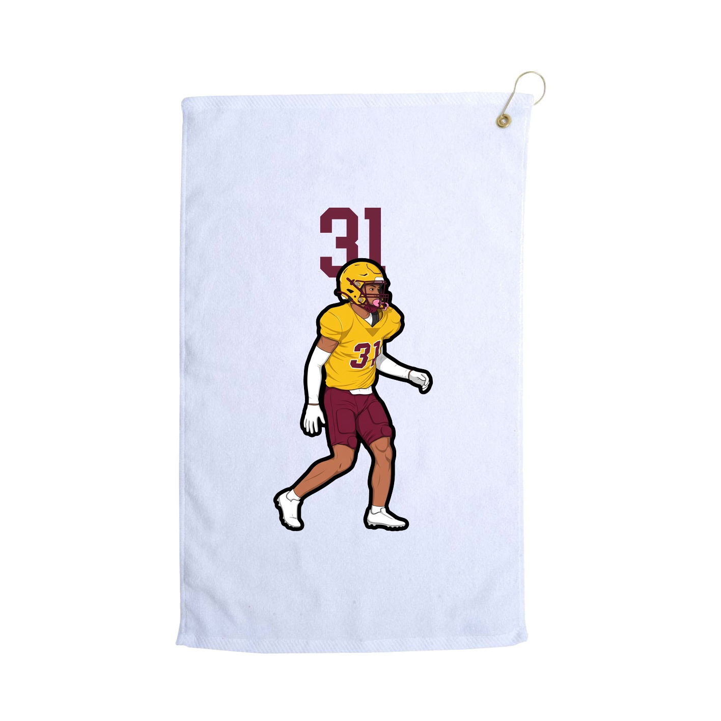 Golf Towel — Number Top in White
