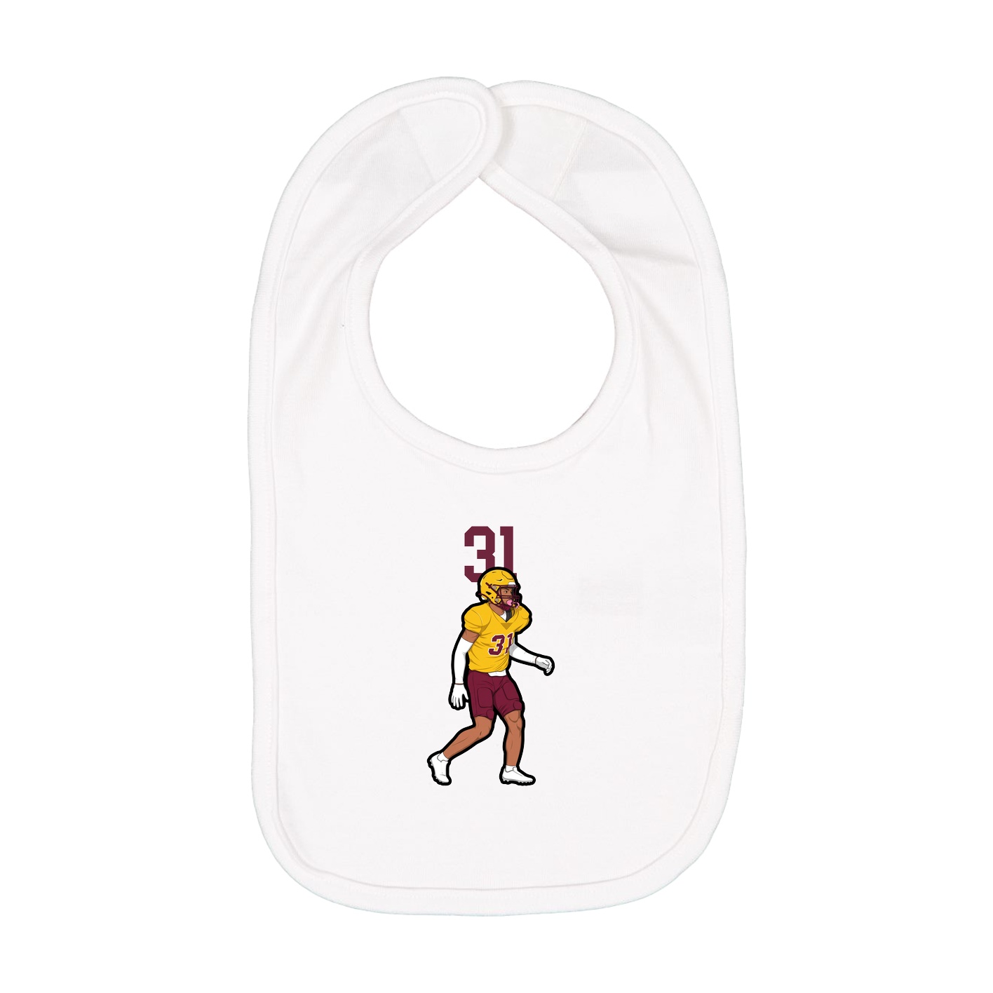 Infant Bib — Number Top in White
