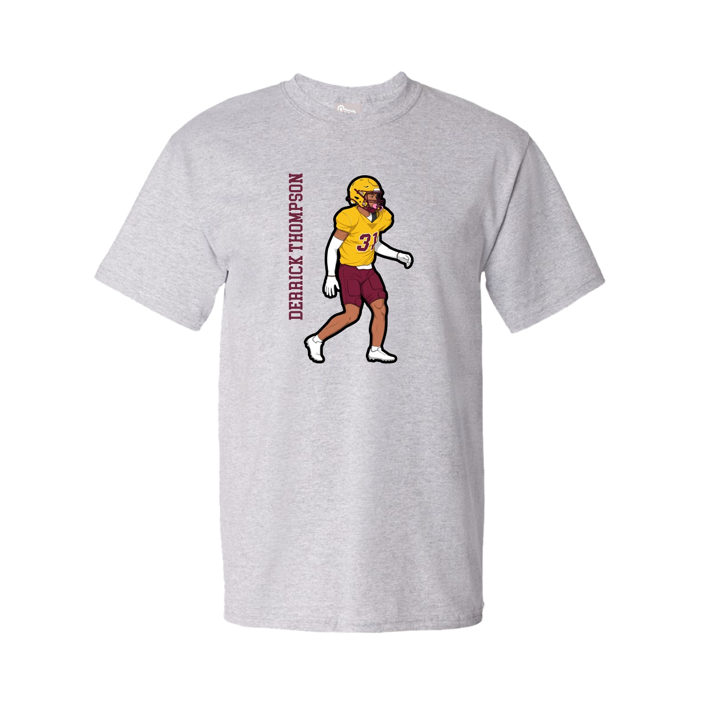 Tee — Name Vertical in Grey