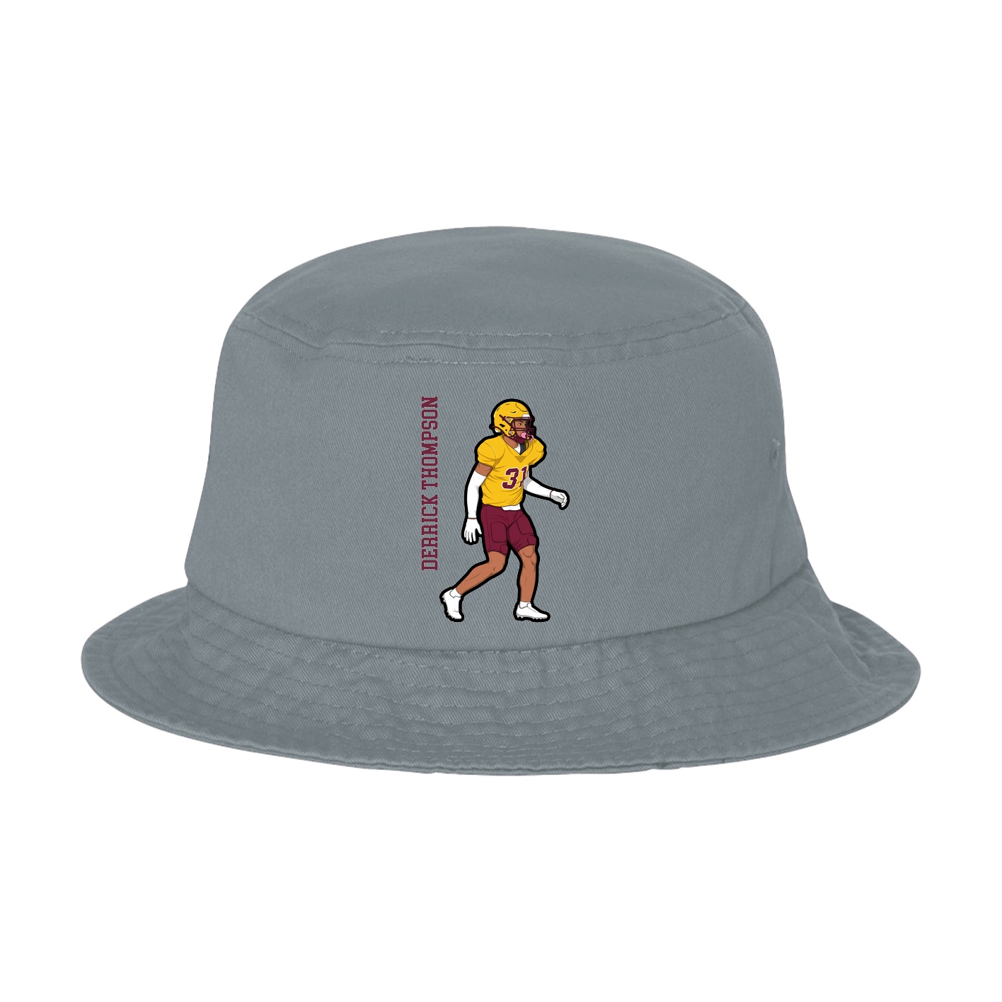 Bucket Cap — Name Vertical in Grey