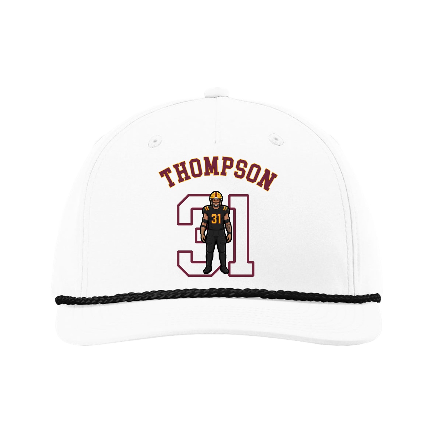 Five-Panel Classic Rope Cap — Shirsey Arch in White