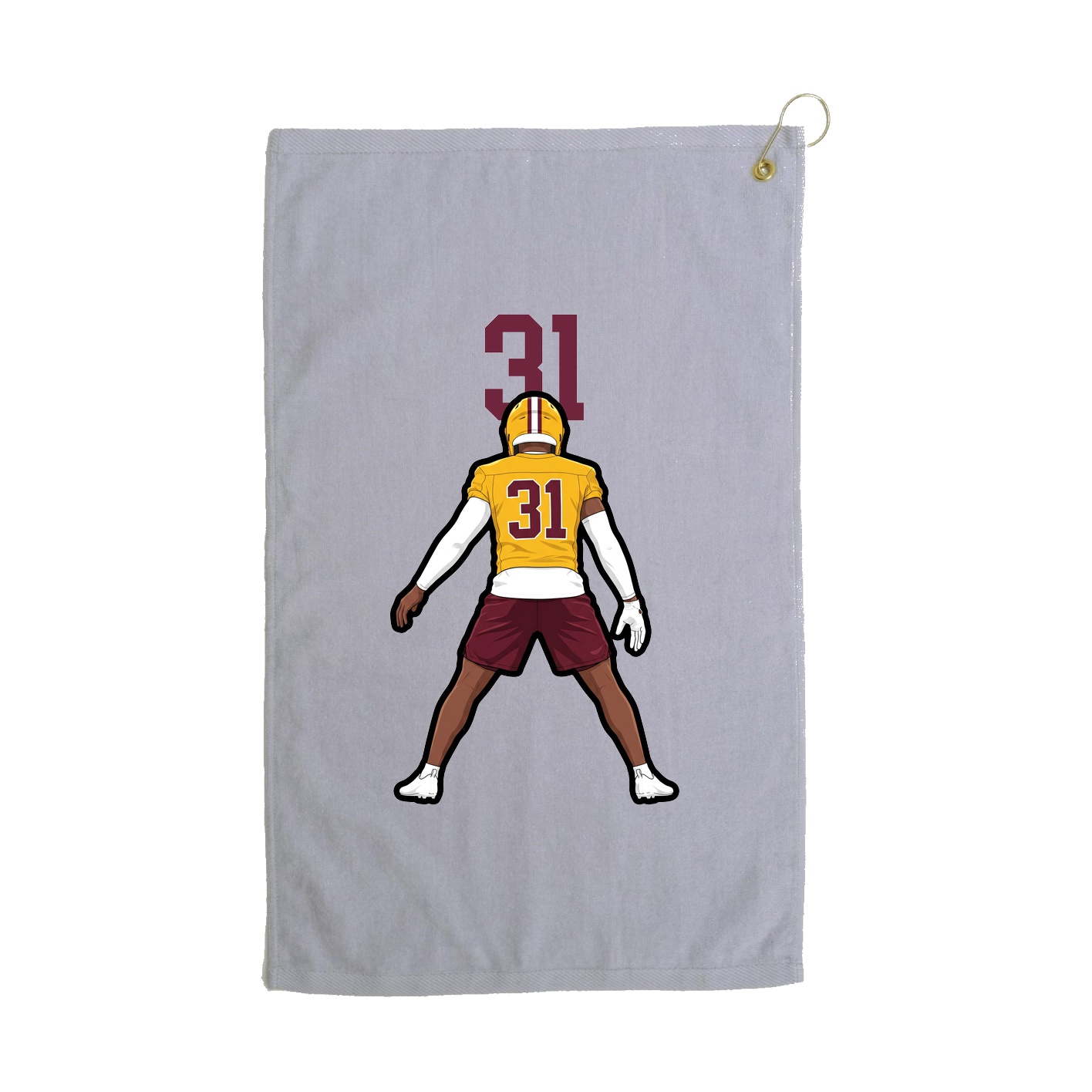 Golf Towel — Number Top in Grey