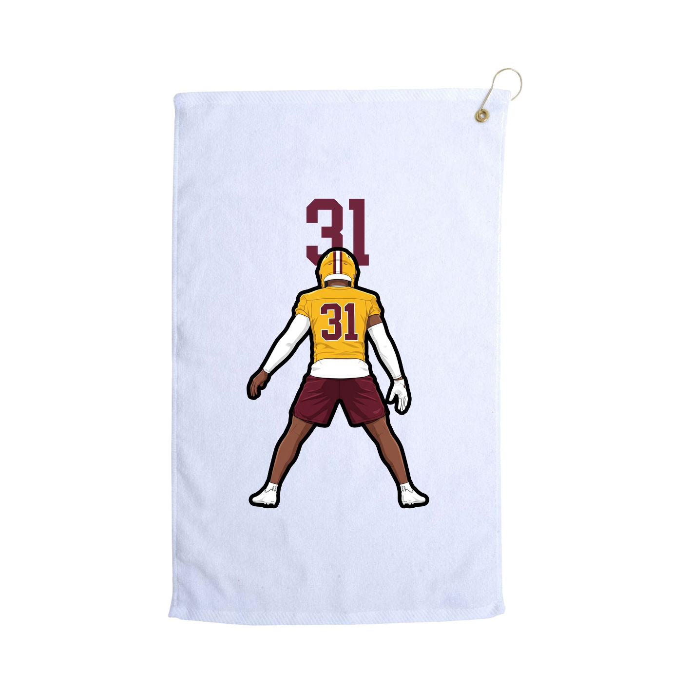 Golf Towel — Number Top in White