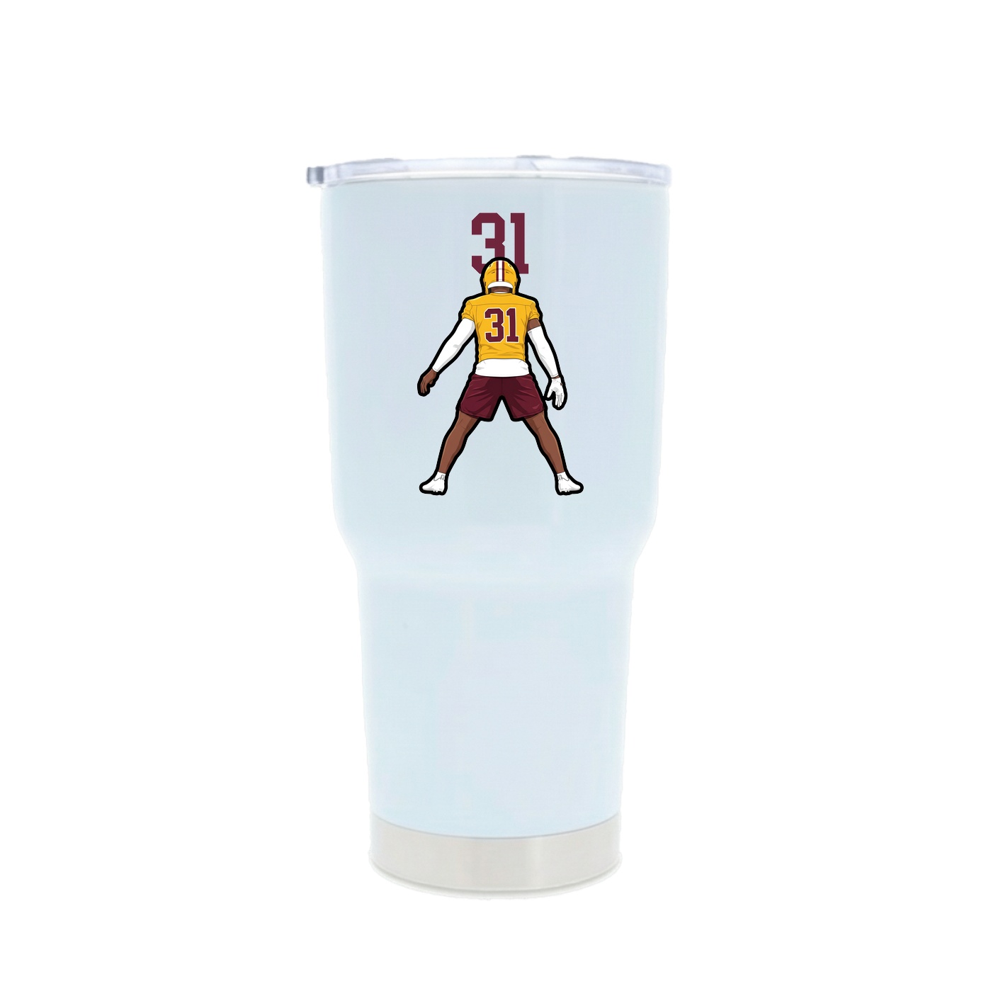 30oz Stainless Steel Tumbler — Number Top in White