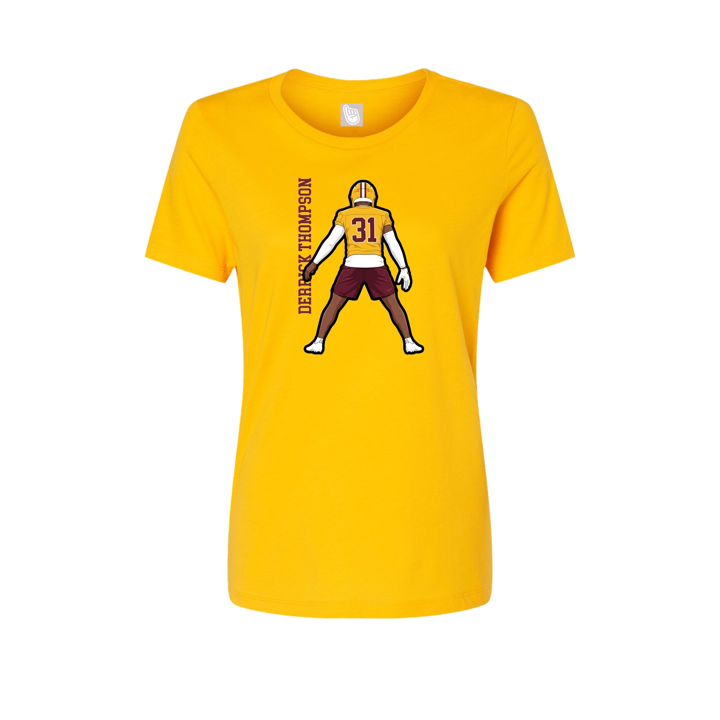 Womens Tee — Name Vertical in Gold